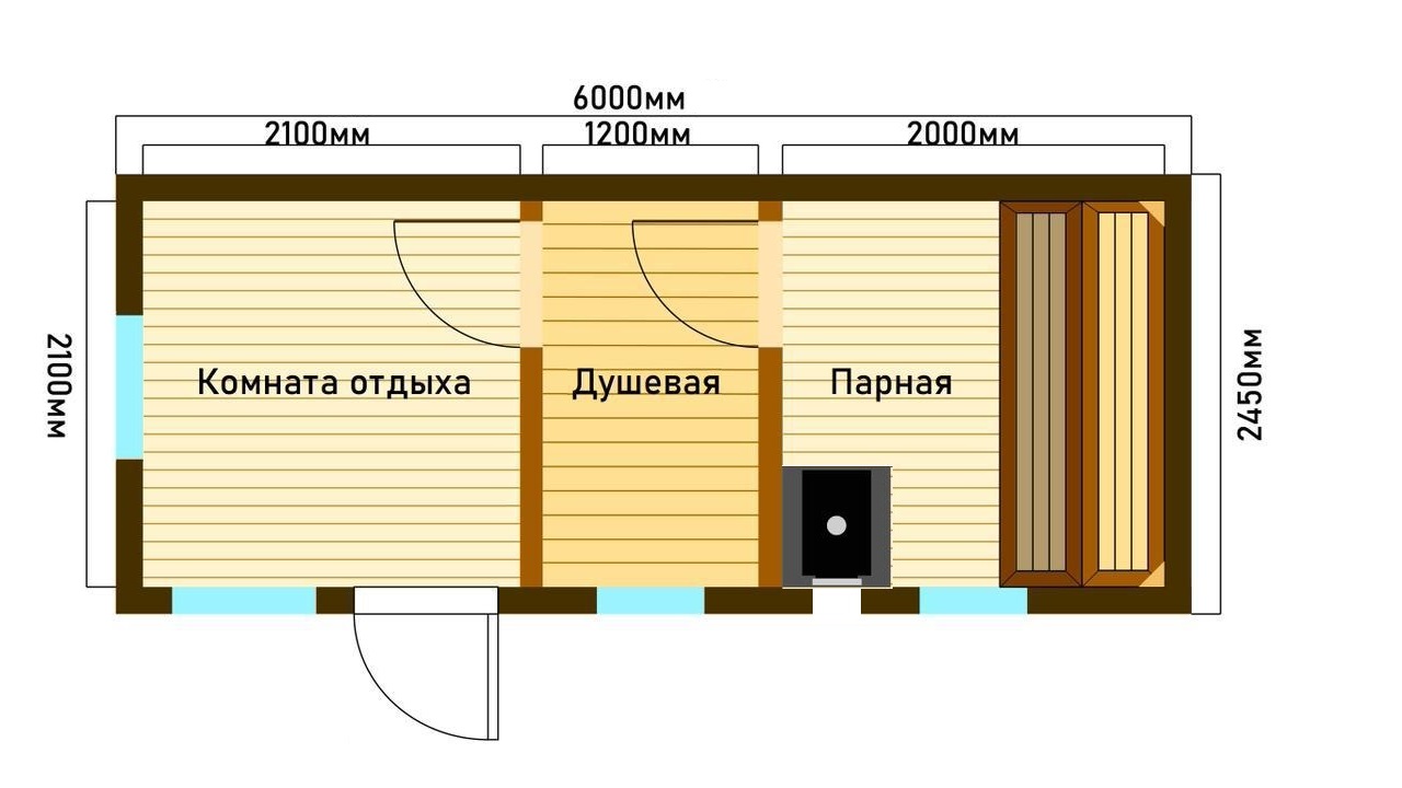 Мобильная каркасная баня 6х2.4м Мобильная каркасная баня 6х2.4м